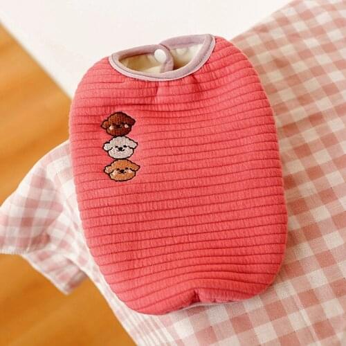 Winter Pet Dog Clothes Warm Plush Sweater Vest Dog Clothes Lamb Velvet Sweater Woven Vest For Small Dog Clothes Costume Apparel