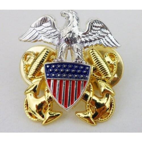 US NAVY GENERAL OFFICER SHOULDER EAGLE BADGE PIN US RANK INSIGNIA