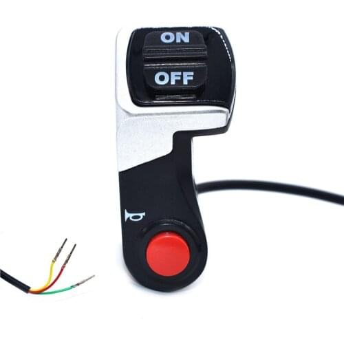 22.5mm Electric Bicycle Horn with ON-OFF signal lights Switch Button Motorcycle Scooter Bike Plastic Horn Accessories
