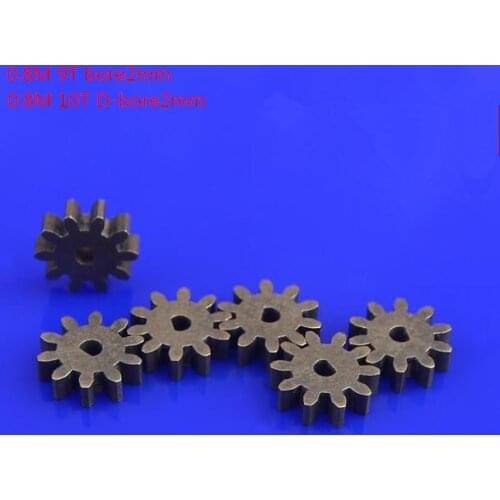 10pcs RC Model DIY Accessories Iron Gears Modulus 0.8 9T 10T Gear Inner 2/2.05mm Micro Mini Motor Gears