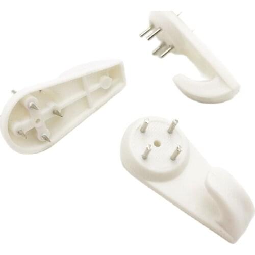 10Pcs White Plastic Invisible Wall Hooks Mount Photo Picture Nail Hook Hanger Mirror Hanging Hangers Frame Seamless Nail