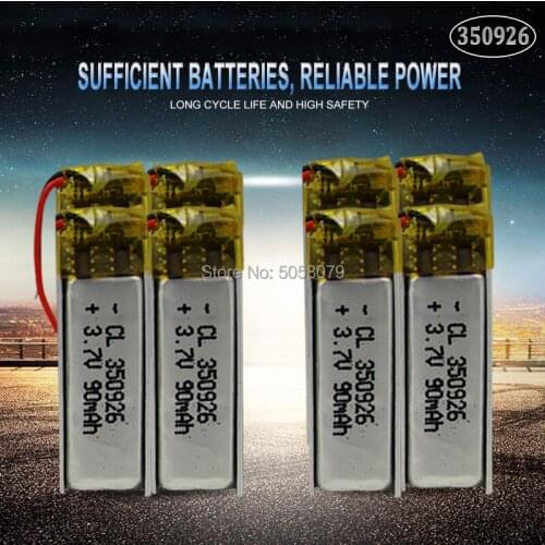 20PCS rechargeable 3.7V 90mAh Li-ion battery 350926 Li-polymer Batteries for MP3 MP4 MP5 bluetooth headset GPS
