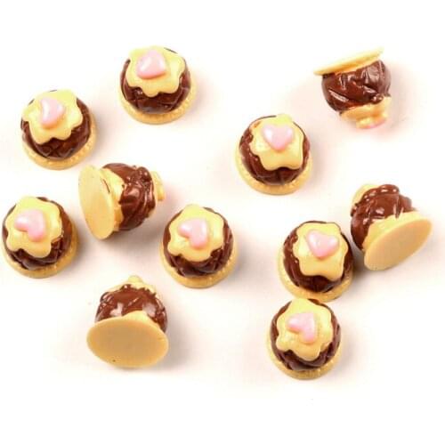 20Pcs Heart Cakes Resin Decoration Crafts Beads Frame Flatback Cabochon Scrapbook DIY Embellishments Accessories