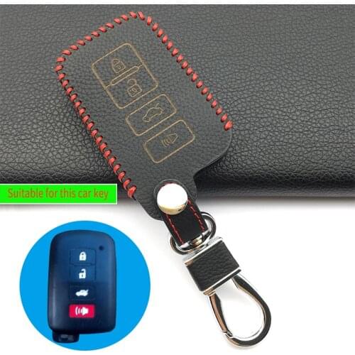 2017 High Quality Genuine Leather car key cover For Toyota 4 Buttons remote control car keys accessories case For starline a91