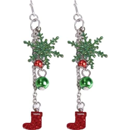 2020 Cute Women Christmas Snowflake Boots Dangle Drop Hook Earrings Jewelry Gift aretes de mujer серьги женские