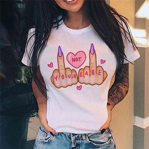 2021 Women tshirt Chest printed T Shirt Round neck Tshirt female Ulzzang Harajuku Short Sleeve Summer Female t shirt