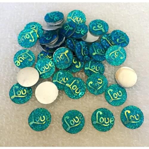 320pcs "love" AB Color flatback stones and crystals Resin Round Rhinestone trim DIY Wedding Dress -E166