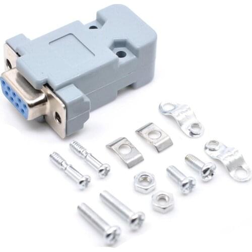 5PCS RS232 DB9 Serial VGA 9 Pin Female 2 Rows Solder Type Plug D-SUB Male Plug Socket Connector with Case