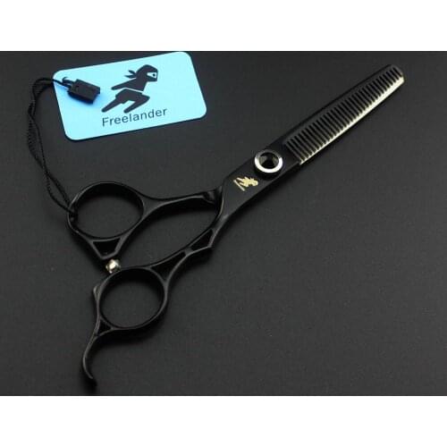 6" JP Stainless Barber Makas Straight Scissors Thinning Shears Hairdressing Scissors Salon Hair Scissors Black hollow handle