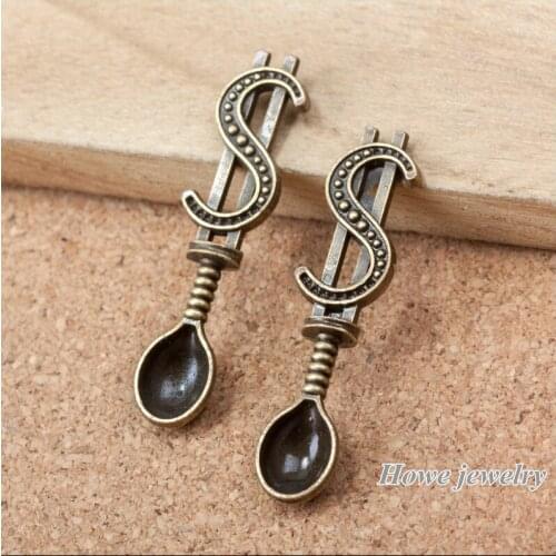 70pcs Vintage Charms Spoon Pendant Ancient bronze Fit Bracelets Necklace DIY Metal Jewelry Making A092