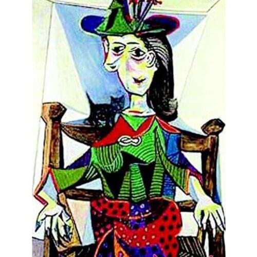 New hot Diy 5d Diamond Painting Dora and Kitten By Pablo Picasso Full Rhinestones Mosaic Diamond Embroidery Home Decor