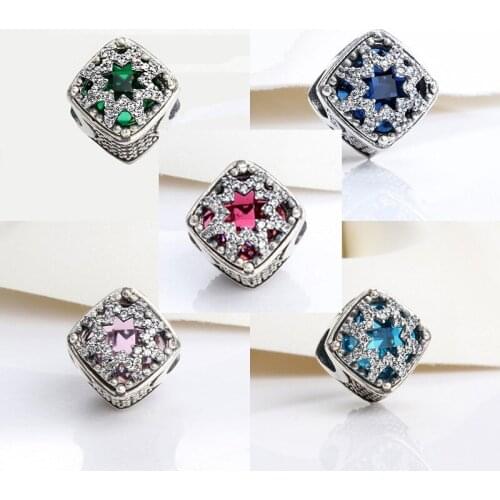 Authentic 925 Sterling Silver Beads Creative Classic Fashion Snowflake Beads Fit Original Pandora Bracelet For Women Diy Jewelry