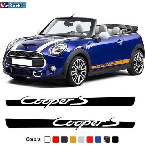 Car Door Side Stripes Skirt Sticker Body Graphics Decal For MINI Cooper S One R50 R52 R53 R56 R57 F55 F56 F57 JCW Accessories