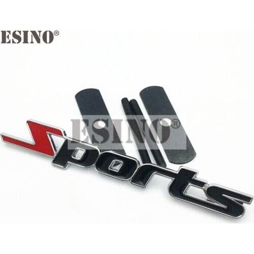 Car Styling Universal Sports 3D Metal Chrome Zinc Alloy Emblem Car Grill Body Trunk Fender Badge Sticker Decal Auto Accessory