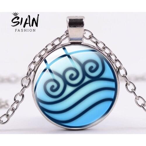 SIAN Fashion Avatar The Last Airbender Necklace Steampunk Cartoon Art Photo Glass Gem Pendant Handmade For Men Gifts Jewelry