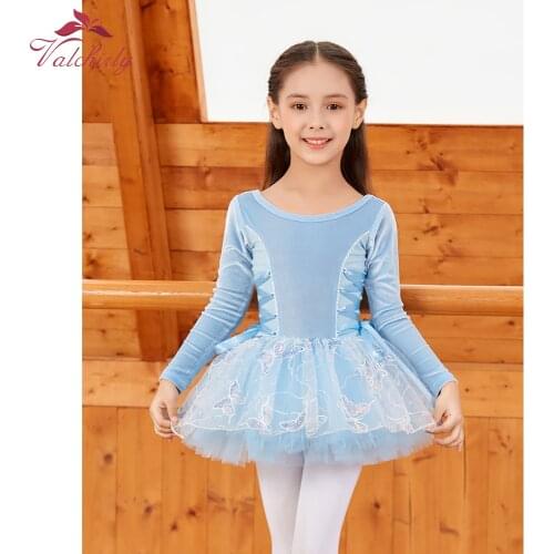 Long Sleeves Girls Ballet Dress Tutu Kids Leotard Classic Dance Costume Children Clothing for Winter