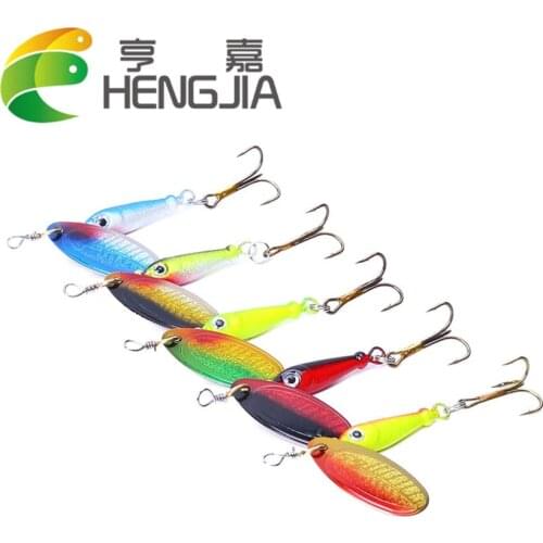 HENG JIA Single Hook Color Composite Rotating Sequin Lure 5.5CM-9G Fishing Tackle Metal Sequins 2021 New Luya Bait Feather Hook