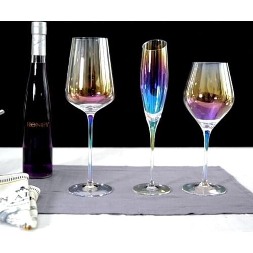 New Rainbow glass wine Cup Crystal Goblet Red Wine Champagne Glasses Color Wine Glass Home wedding Party Drinkware