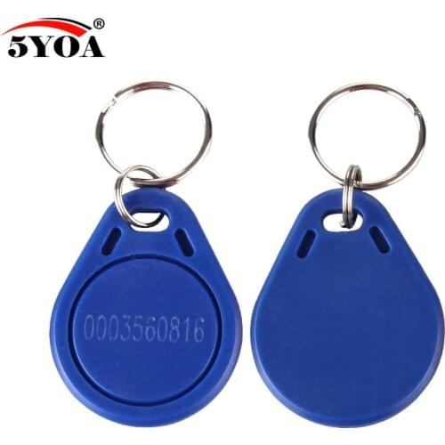 500pcs EM4100 Badge 125khz ID Keyfob RFID Tag Tags llaveros llavero Porta Chave Card Key Fob Token Ring Proximity Chip