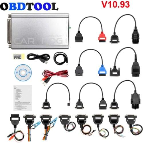 CARPROG V10.93 FULL Set with All 21 Adapters ECU Airbag Reset Detector Car Radio Code Calculator CC1, EEPROM Programmer Tool