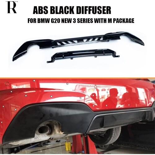 MP Style ABS Black Rear Bumper Diffuser For BMW G20 G21 320 330 340 with M package M Sports Bumper 2019 UP