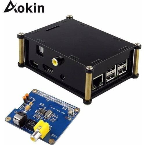 Raspberry PI Digital Sound Card I2S SPDIF Optical Fiber HIFI DiGi with Acrylic Case Enclosure for Raspberry pi 3 2 model B