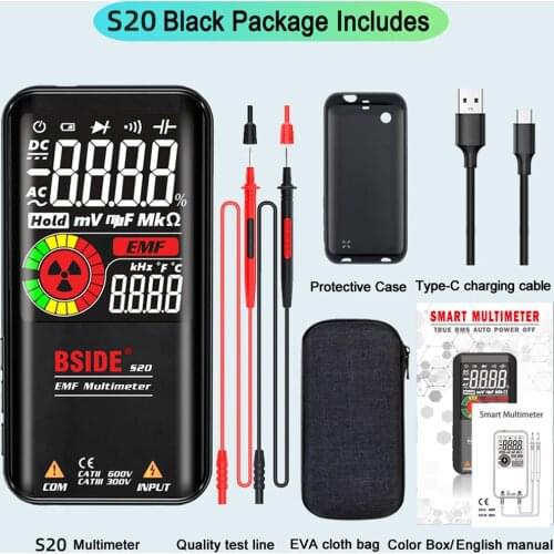 BSIDE S10 / S11/S20 Digital Smart Multimeter Color LCD Display 9999 Digital DC AC Voltage Capacitor Ohm Diode NCV Hz Tester DMM