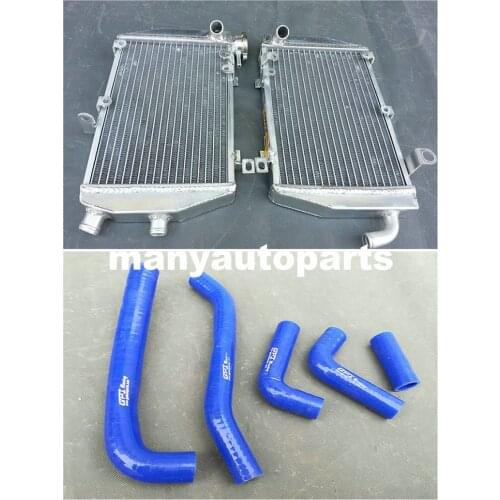 For HONDA RVT1000R RC51 2002-2006 02 03 04 05 06 left with right Aluminum radiator + BLUE hose