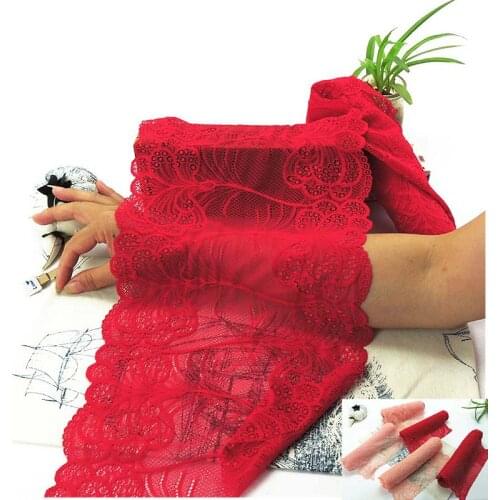 1Meter Stretch Lace Fabric Elastic Red White Trimmings Wedding Bridal Sofa Underwear Bra Sewing DIY Accessories