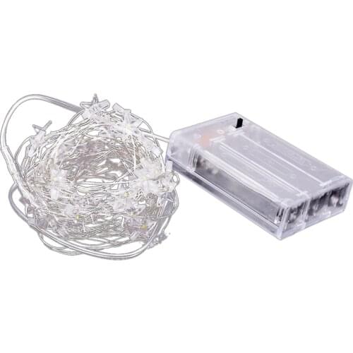 Five-Pointed Star Shape 5 Meters 50 Lights Battery Box Copper Wire String Lights Party Decoration String Lights