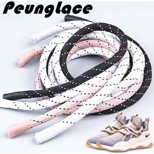 Quality PeungLace 300Pairs/lot Round Sports 8mm Shoelaces Casual Colored Silicone Tips Laces