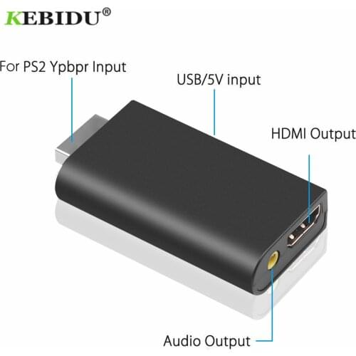 KEBIDU HDV-G300 PS2 480i/480p/576i Audio Video Converter with 3.5mm Audio Output Supports for PS2 Display Plug And Play