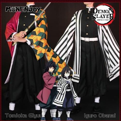 Monenjoy Demon Slayer Tomioka Giyuu Iguro Obanai Cosplay Haori Team Uniform Cos Costume Sets