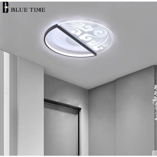Indoor Round Led Ceiling Light Modern Home 110v 220v Ceiling Lamp For Living Room Bedroom Dining Room Light Fixture Black&White