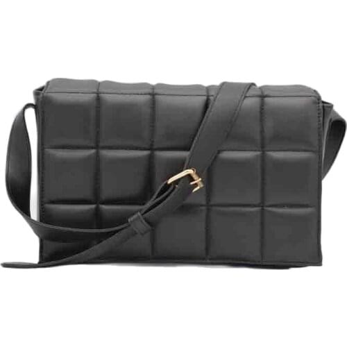 PU Sewing Grid Fashion Shoulder Bag