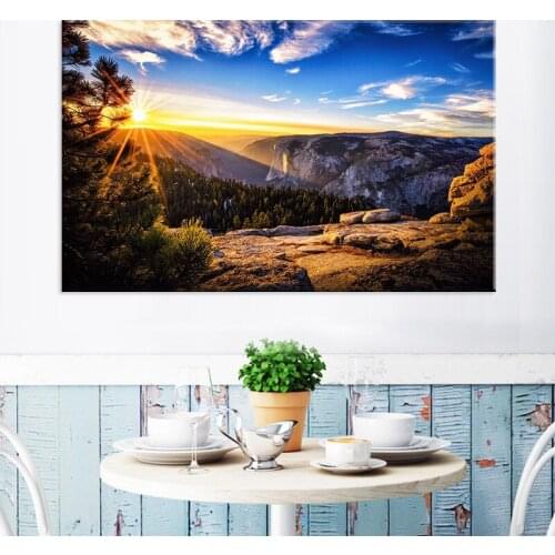 Mountaintop Sunrise Scenery Decorative Painting Home Decorative Painting Wall Art Canvas Cuadros Decoracion Salon Home Decor