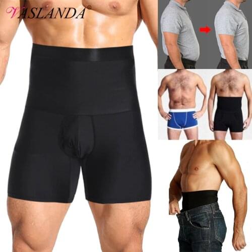 Men Body Shapers Tummy Control Shorts High Waist Slimming Underwear Seamless Belly Girdle Boxer Briefs Weight Loss Short Pants