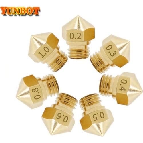 5pcs Nozzle MK10 For Makerbot Hotend M7 thread F/ Creator pro Wanhao D4 and I3 Dremel 0.2 0.3 0.4 0.6 0.8mm 3d Printer parts