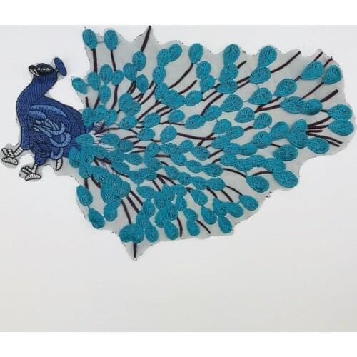 50pcs/Lot Peacock Embroidery Patches Letters Clothing Decoration Accessories Diy Iron Heat Transfer Applique Iron on Patch