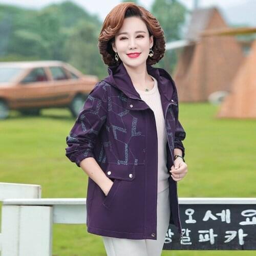 Autumn Womens Coat Hooded Jacket 2021 new Zipper Pockets Casual Windbreaker Loose patchwork Jackets Outerwear