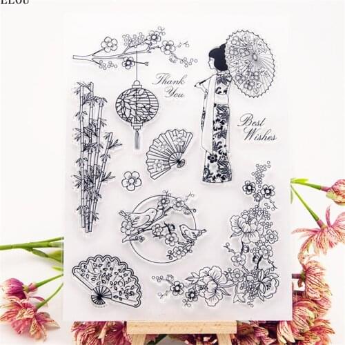 PANFELOU Umbrellas girl Transparent Clear Silicone Stamp/Seal DIY scrapbooking/photo album Decorative clear stamp sheets