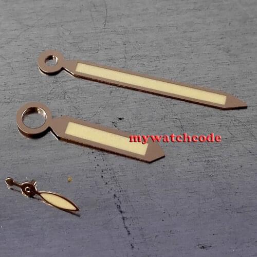 Parnis rose golden super lume watch hands for 44mm 45mm 47mm case untas 6497 6498 movment