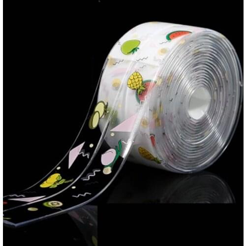 3.2mx38mm Color Transparent Bathroom Shower Sink Bath Toilet Corner Sealing Strip Tape PVC Waterproof Mildew Wall Sticker
