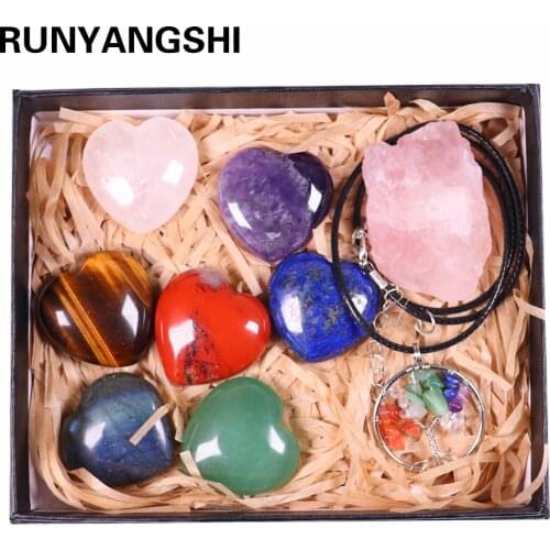 Dropshipping Natural crystal quartz Seven Chakra Crystal Love gemstone Healing stone mineral specimen box Collection