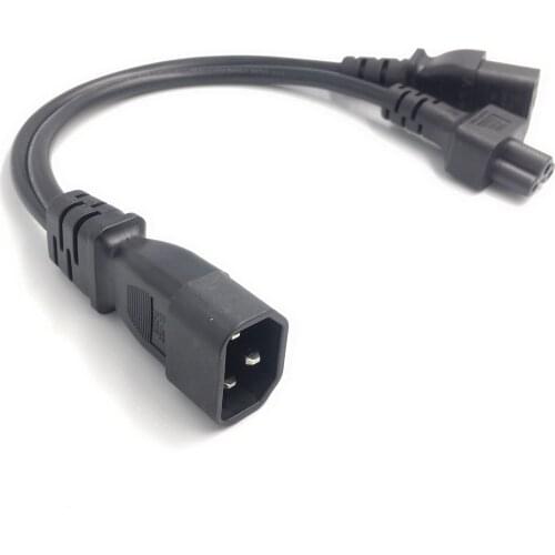 5pcs IEC320-C14 To C13 + C5 Socket Splitter Power Cord Cable AC Cabinet Server UPS 1 To 2
