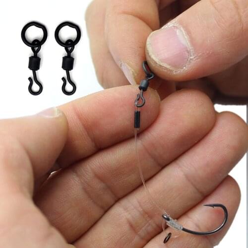 30PCS Fishing Connector Q-Shaped Bearing Swivel Quick Change Swivels For Carp Fishing Terminal Tackle Accessories