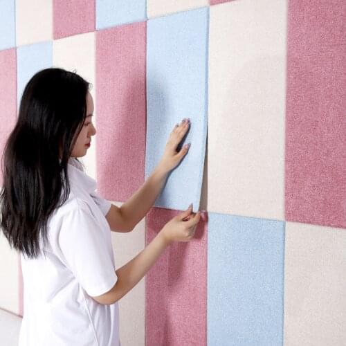 Self-adhesive three-dimensional 3d wallpaper bedroom background wall childrens anti-collision soft bag thick fabric