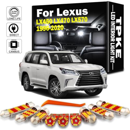 For Lexus LX 450 470 570 LX450 LX470 LX570 1996-2020 Canbus Vehicle LED Interior Light License Plate Lamp Kit