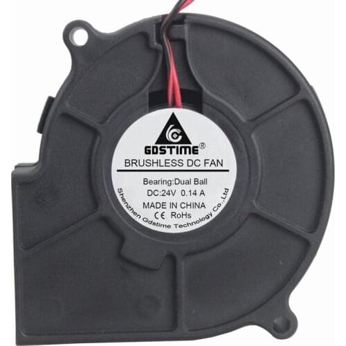 200 Pcs Gdstime DC 24V Blower Fan 75mm x 30mm 7530 Ball Bearing Brushless Cooling Fan 75x30mm Factory Wholesale