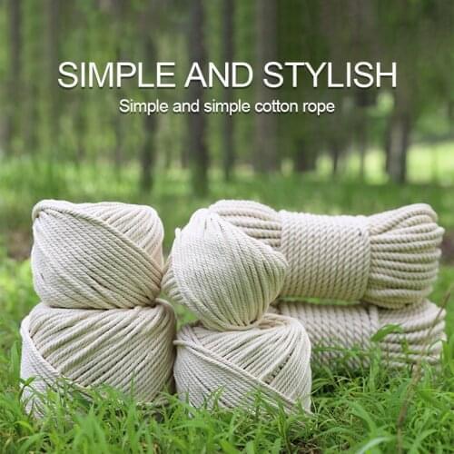 Macrame Rope 1-10mm Twisted String Cotton Cord For Handmade Natural Beige Rope DIY Home Wedding Accessories Gift